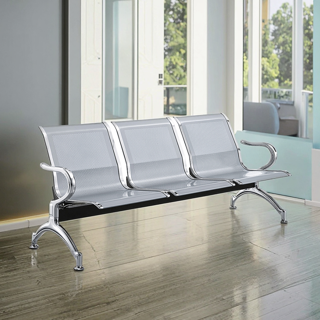 3-Seater Link Non-Padded Normal Office Chair
